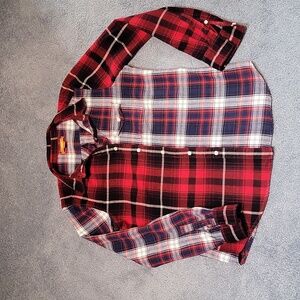 Multicolored plaid flannel shirt